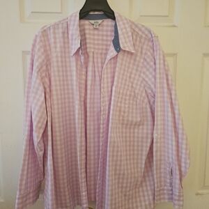 Croft &Barrow Gingham Check Pink Plus Size blouse